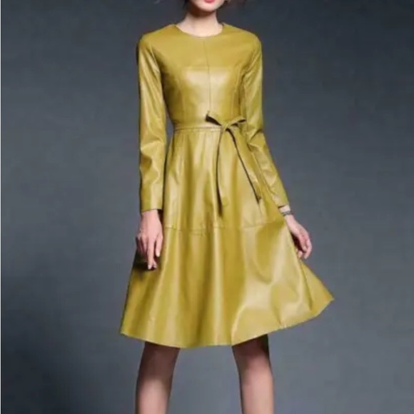 YUXINER Vegan leather dress - Picture 1 of 5